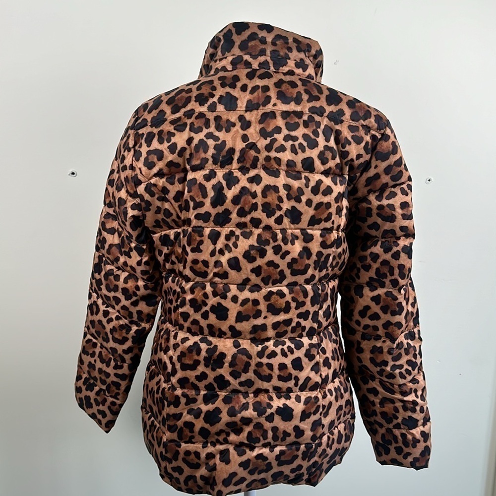 G.I.L.I. Zip Front Fleece Lined Printed Puffer Jacket in Leopard Size XS NWOT - Picture 9 of 14